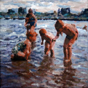 CARRIE GOLLER  PRINTS - IMPRESSIONIST - WILDCAT LAKE    original mixed media, 8x8