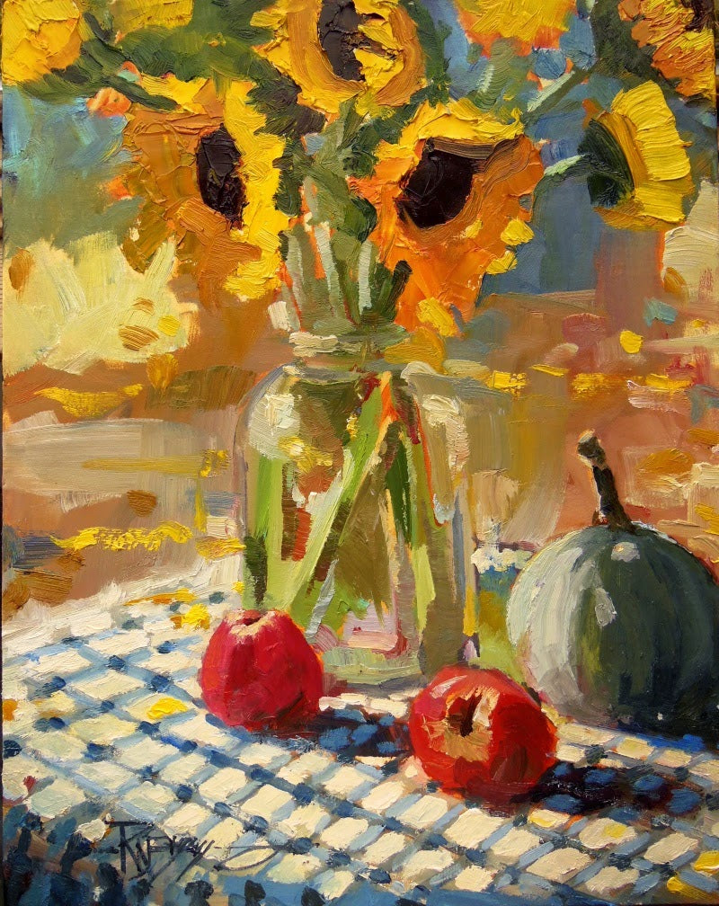 ROBIN WEISS Sunflowers - oil - 16x20