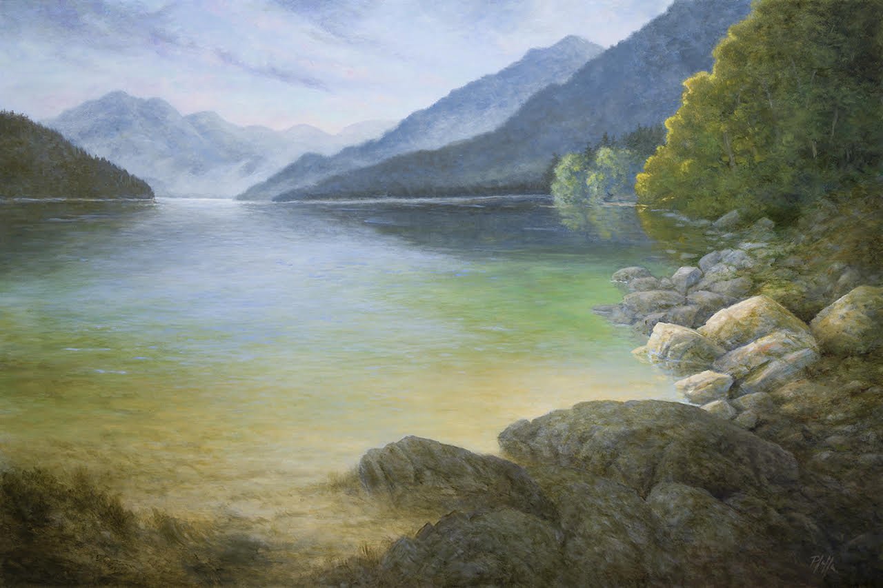 ***SOLD*** TIM PFEIFFER - Lake Crescent, oil 24x36 (framed)