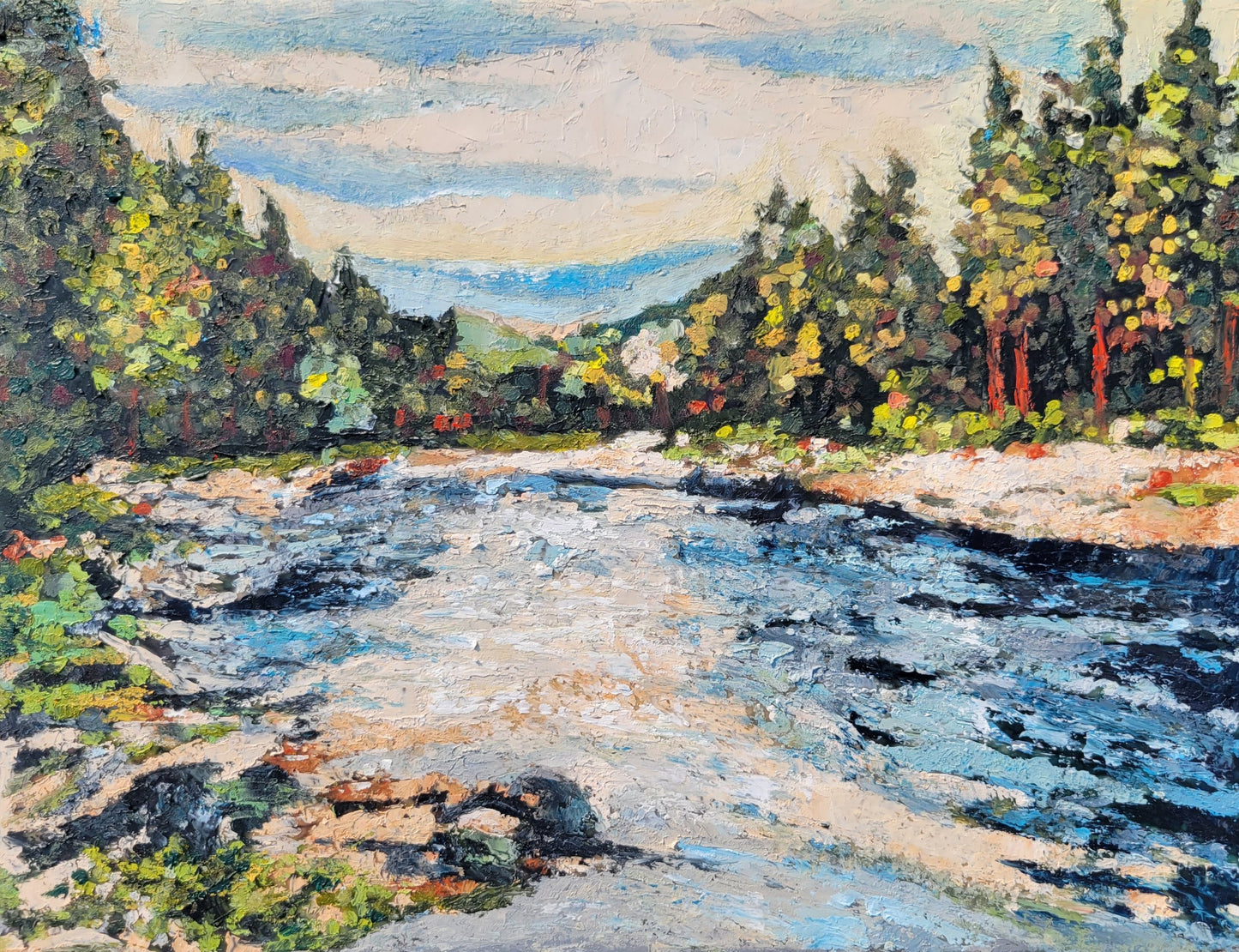 Carrie Goller - Wenatchee River, WA mixed media (encaustic/oil) 11x14