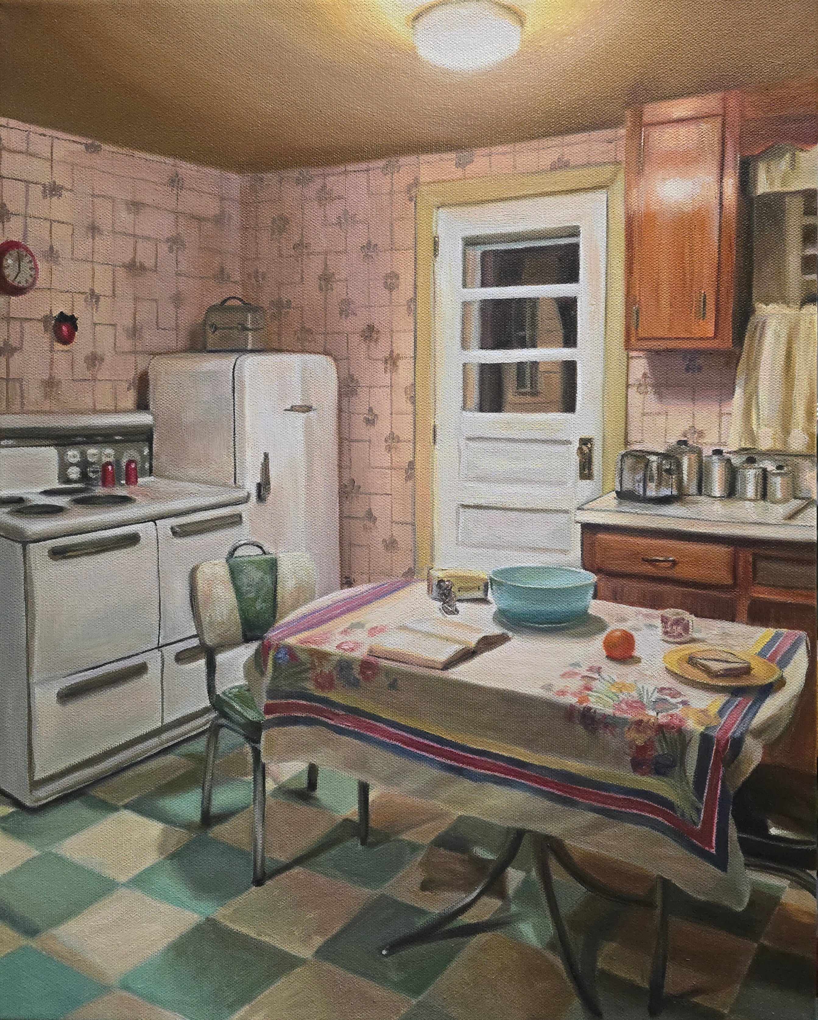 Jody Yashenko - Myrtle's Kitchen, Oil on gallery wrapped canvas