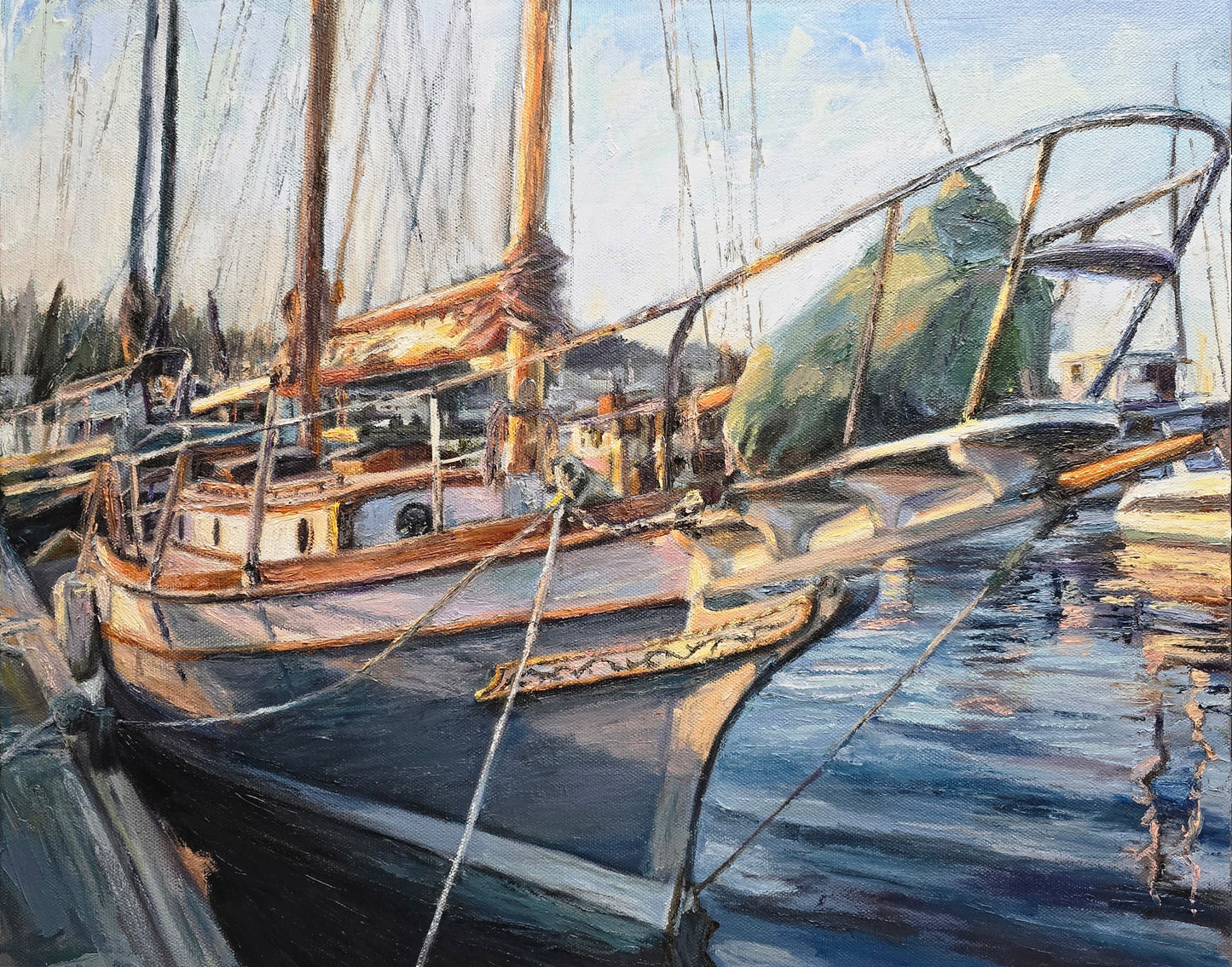Jody Yashenko - "The Ketch", Oil on gallery wrapped canvas (framed) 16x20