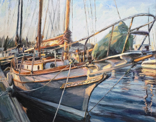 Jody Yashenko - "The Ketch", Oil on gallery wrapped canvas (framed) 16x20