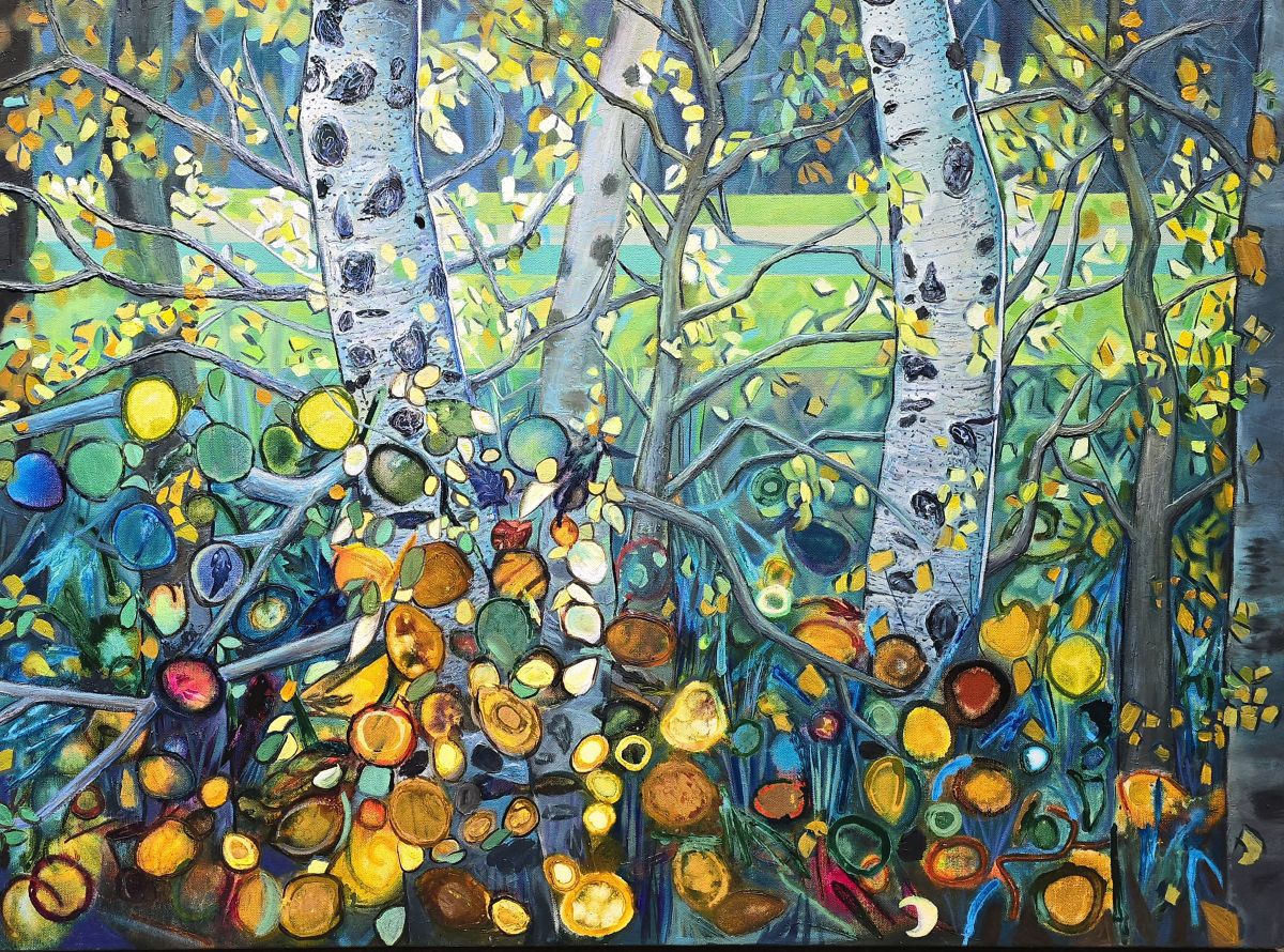 Jody Yashenko - Aspens, Mixed Media on gallery wrapped canvas (framed), 30x40