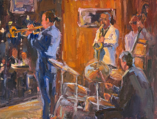 JEANNE EDWARDS - Backstage, oil on panel (framed) 12x16