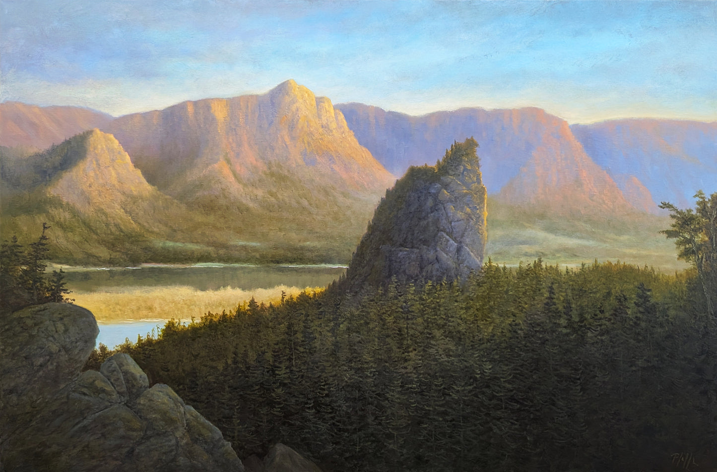 TIM PFEIFFER - Beacon Rock, oil on canvas, 24" x 36" (framed)