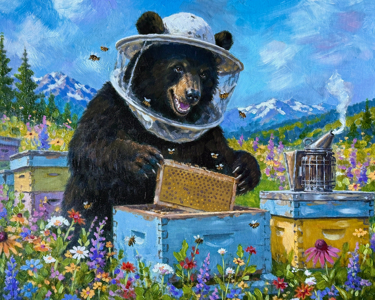 JANDI SMALL - The Beekeeper, Oil on canvas,  20x16