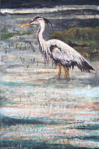 Prints available, original ***SOLD*** CARRIE GOLLER - Blanco, encaustic/mixed media 24x36