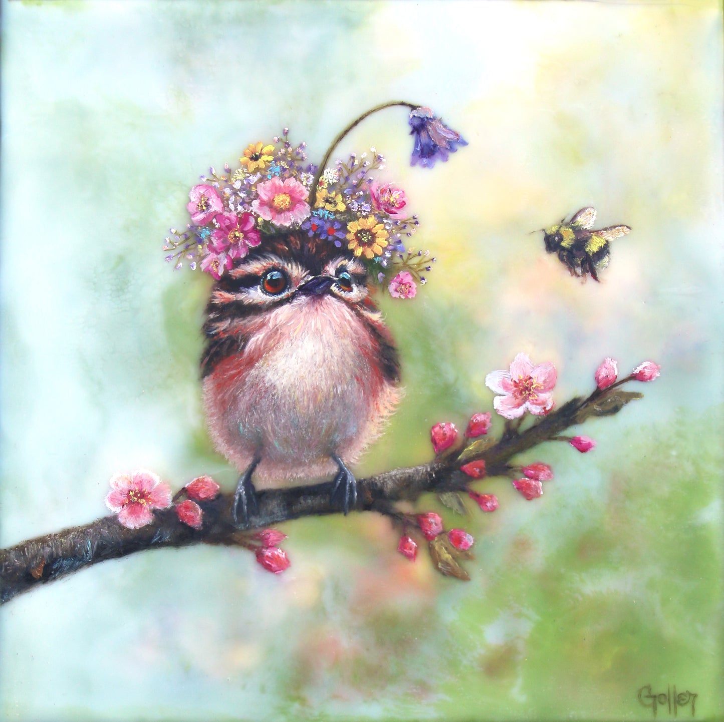 CARRIE GOLLER -  BlueBelle (Florifeorus Hummingbird) Print, Original size 8 x 8