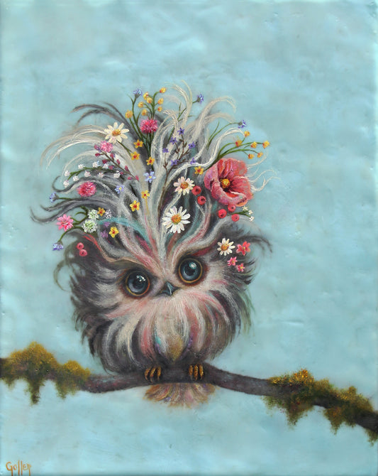 CARRIE GOLLER - Bruna (Floriferous Wowl) Print, Original size 14"x11"