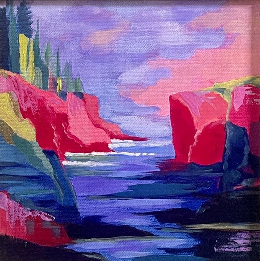 JANDI SMALL - Cape Flattery, Oil on Canvas Panel, 9-1/2" x 9-1/2"