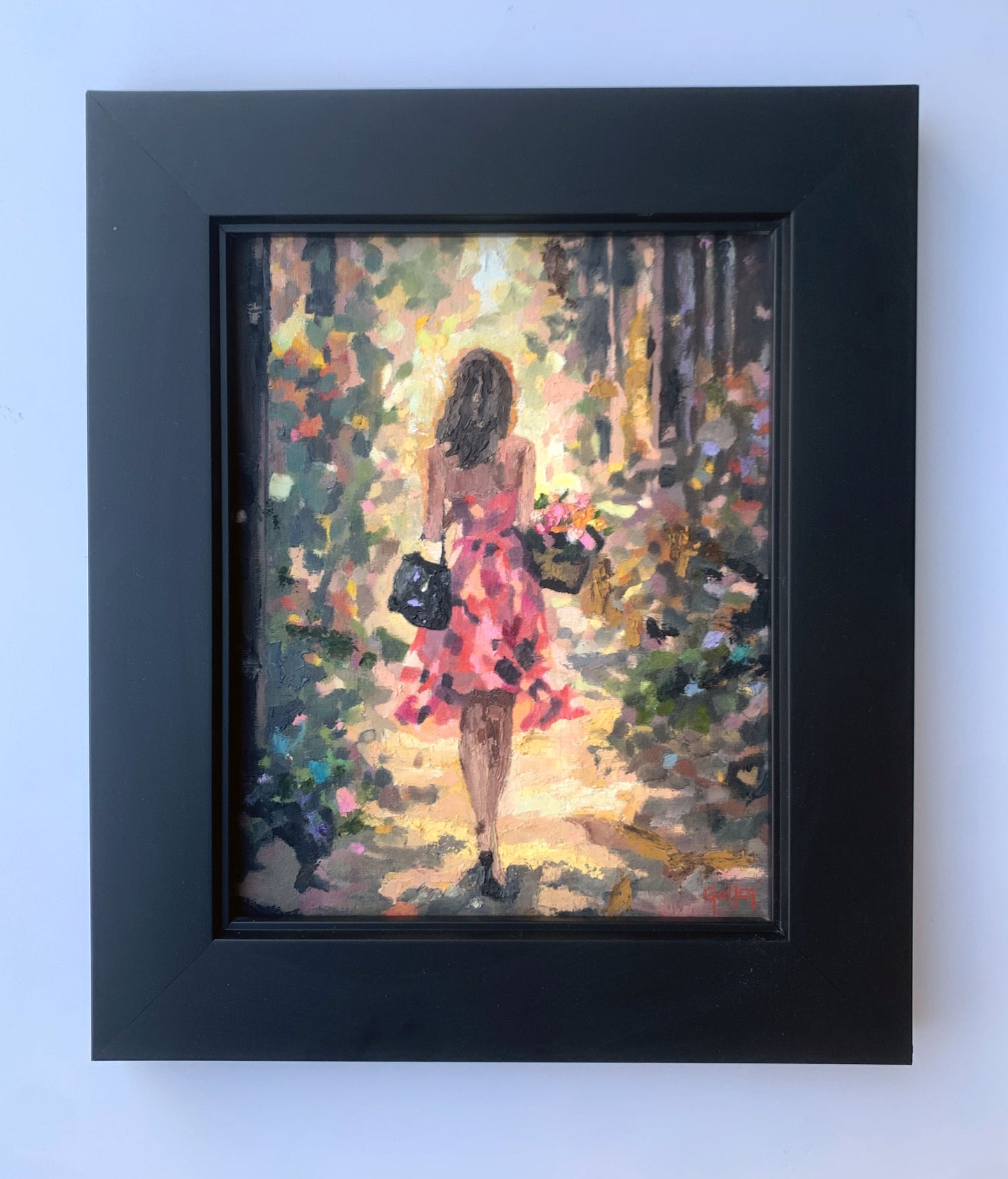 Carrie Goller - Tres Chic 14 Impressionist Portrait- Original Oil, 8" x 10" (framed)