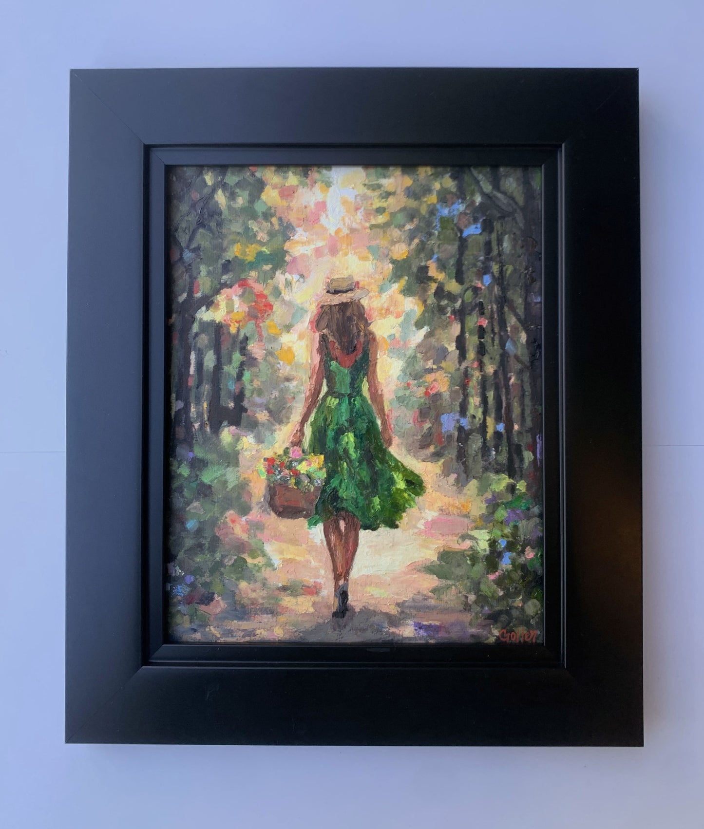 Carrie Goller - Tres Chic 15 Impressionist Portrait- Original Oil, 8" x 10" (framed)