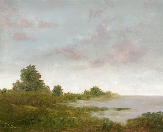TIM PFEIFFER - Cloudy Day on the Bay, oil on Panel, 8x10 (framed)