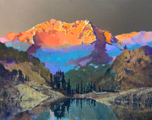 Prints available, original ***SOLD*** MAX HAYSLETTE - Color Study Olympic Sunset, 16x20 HMAC 1796