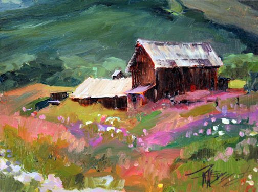 ***SOLD, Prints available*** ROBIN WEISS - Crested Butte plein air oil, 6x8 (framed)