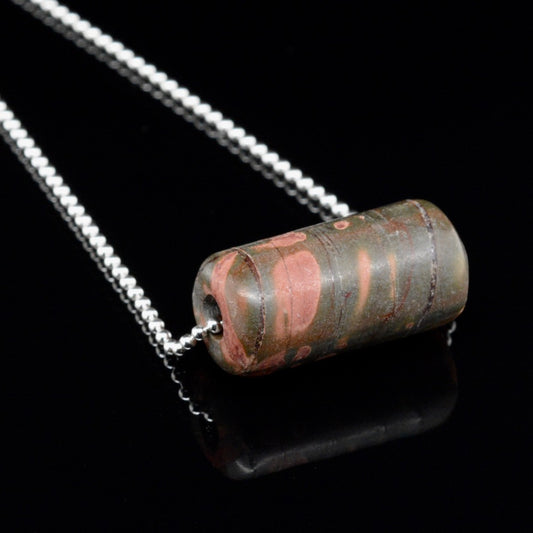 Jody Lyle -   Medium Red Creek Jasper Bead on a Bead Chain, #3830