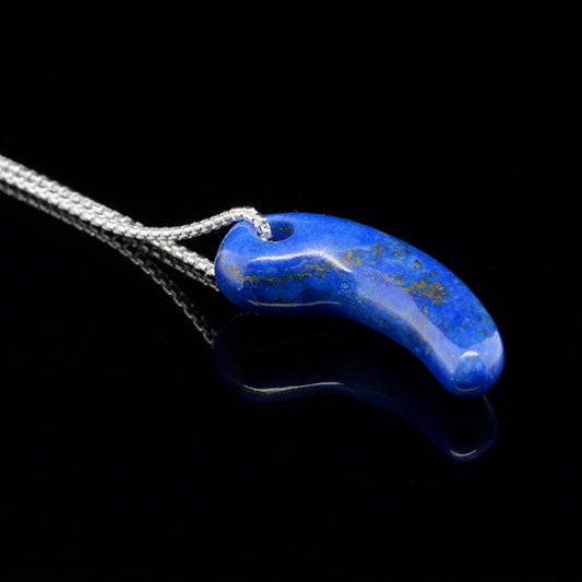 Jody Lyle - Lapis Claw Bead on a Rounded Box Chain, #3834