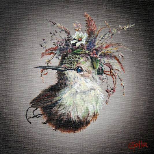 ***SOLD*** CARRIE GOLLER - Daisy (Floriferous Collection) Oil 8x8 (framed). ***At Jones & Terwilliger Galleries, Carmel, CA please inquire at (831) 626-9100***