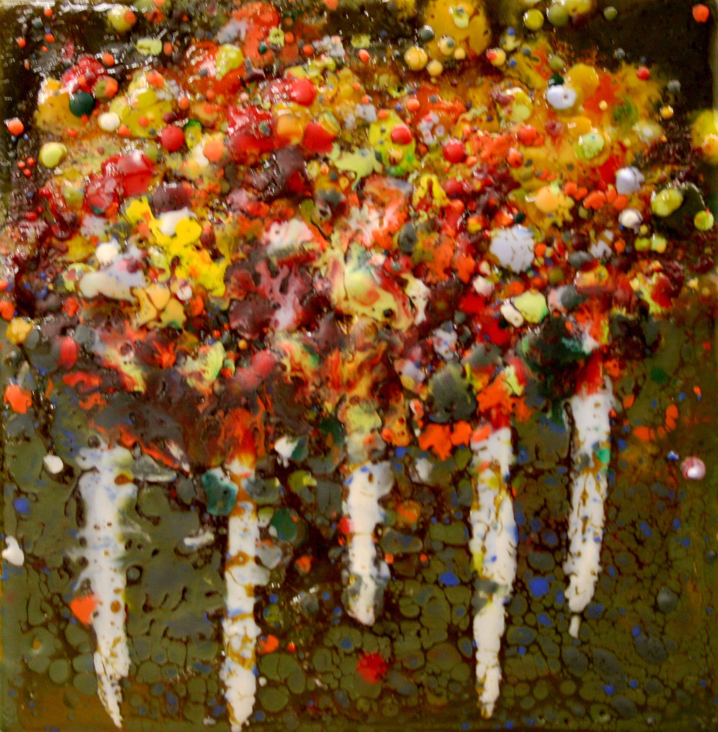Prints available, original ***SOLD*** Dapple III - Encaustic/Mixed Media 5x7