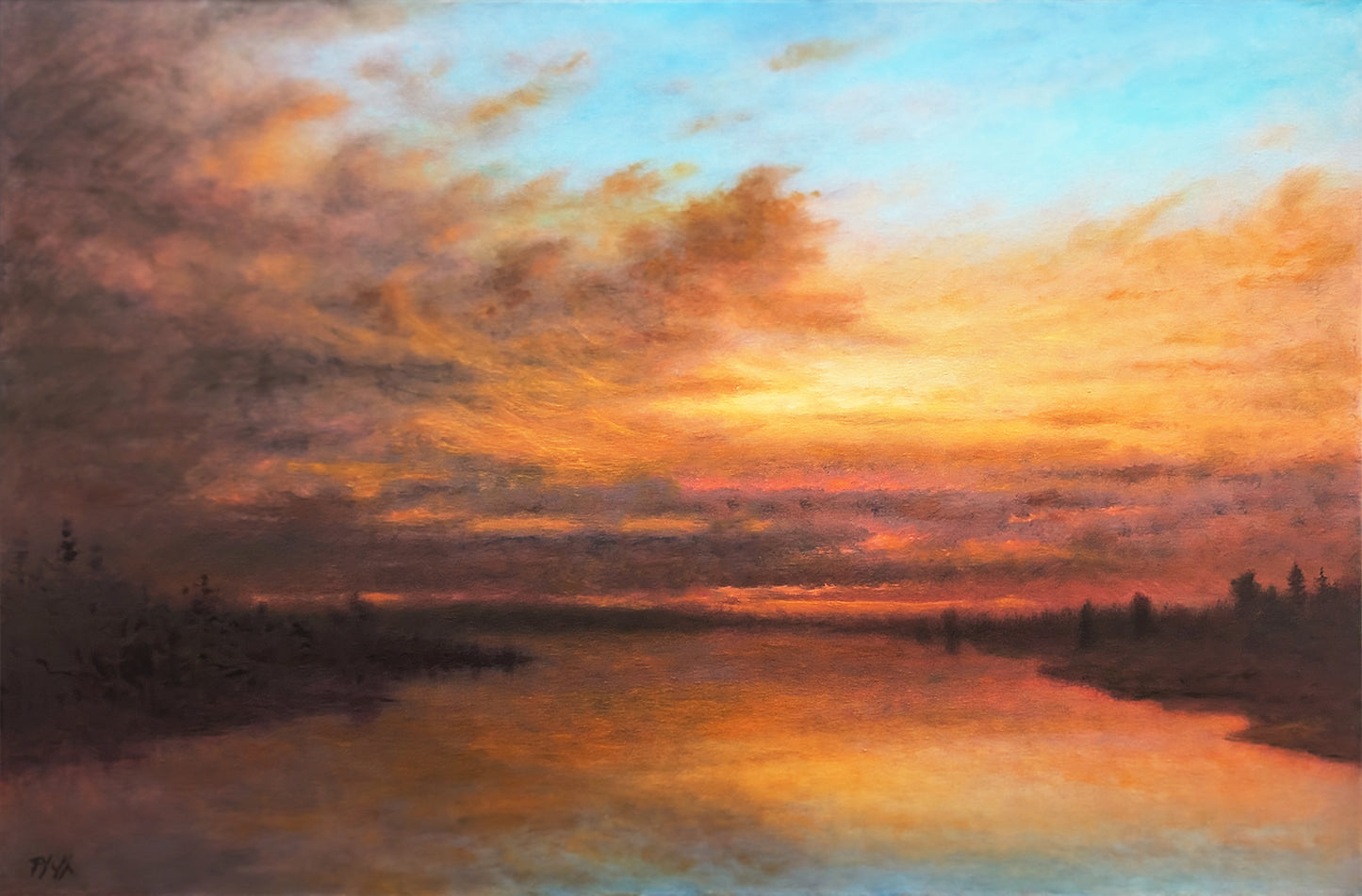 TIM PFEIFFER - Dawn's Early Light, oil on canvas, framed, 24"x 36"