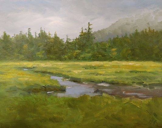 TIM PFEIFFER - Early Morning at Dosewallips, oil, 8x10 (framed)