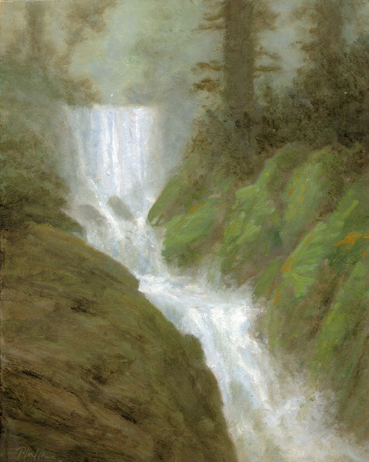 TIM PFEIFFER - Falls, oil on archival wood panel 10x8 (framed)