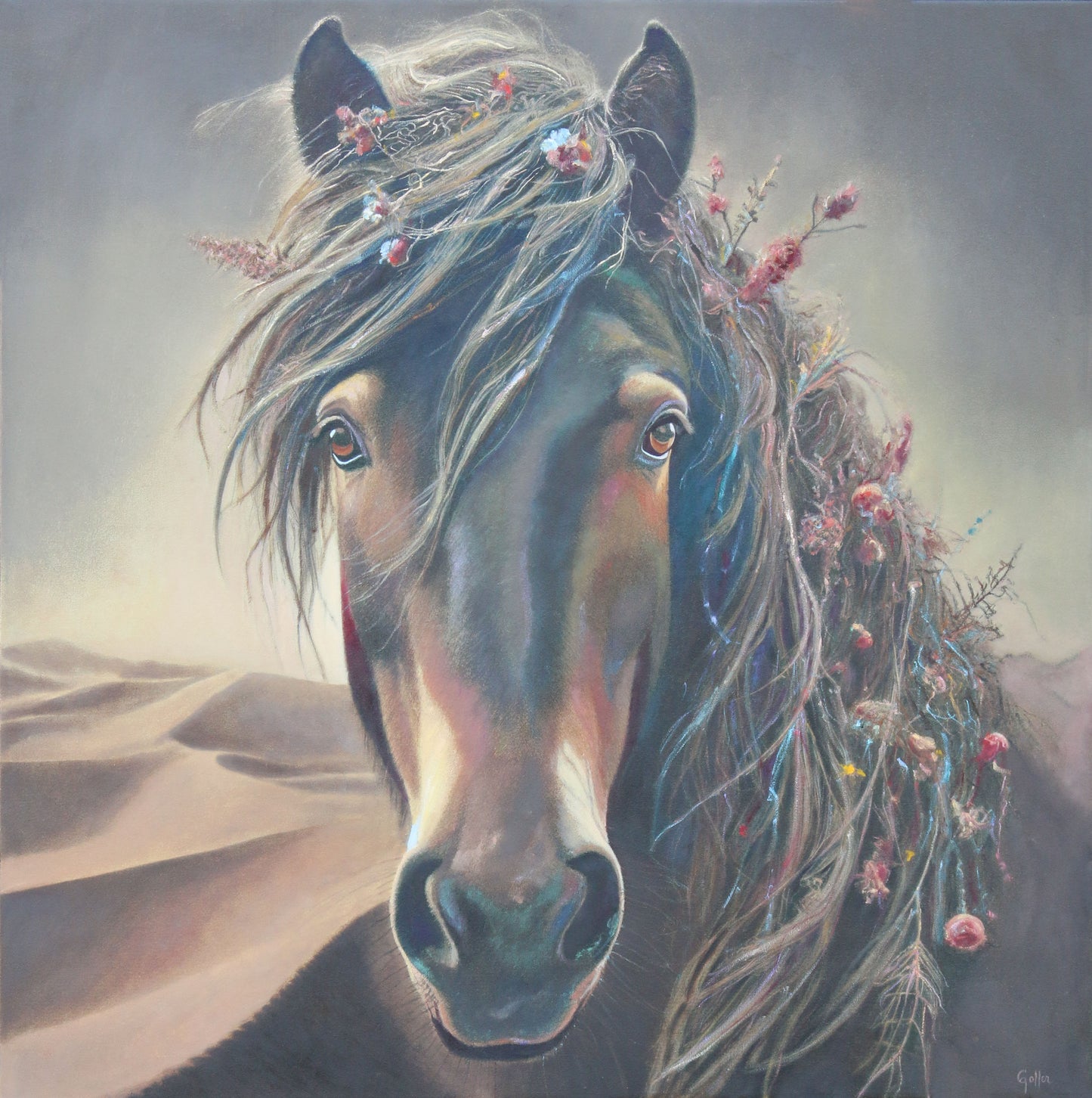 ** SOLD *** Prints available, original Carrie Goller - Fennario, Floriferous Collection, Oil on Canvas, 36x36
