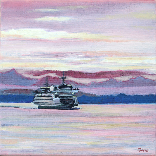 CARRIE GOLLER PRINTS - SEA, CITY, LANDSCAPES - Ferry Sunset