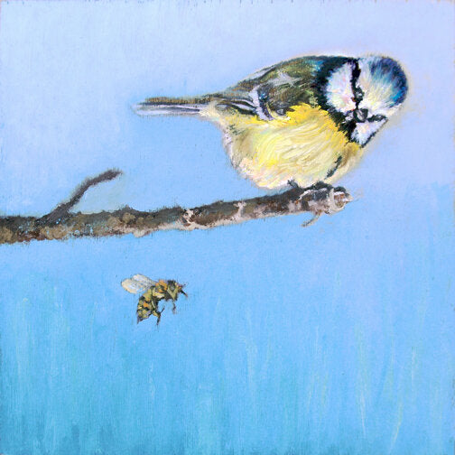 ***SOLD*** CARRIE GOLLER - FlyBy, oil on panel 8x8