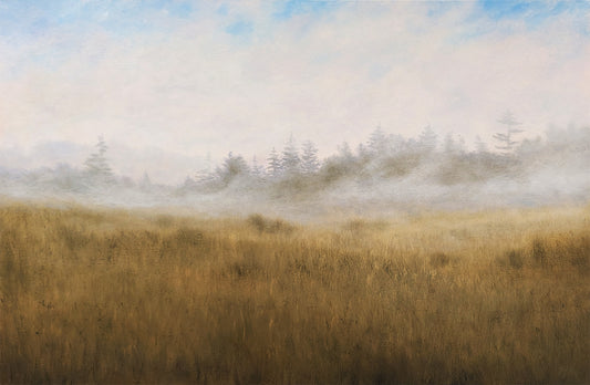 TIM PFEIFFER - Foggy Start at Dungeness National Wildlife Refuge, oil on canvas, 24x36 (framed)