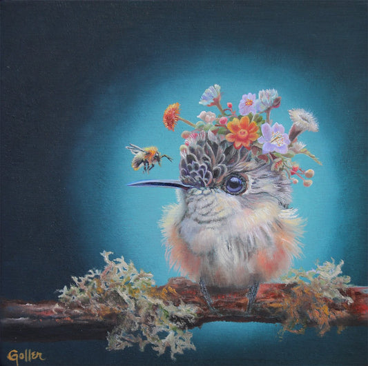 ***SOLD*** CARRIE GOLLER - Giselle (Floriferous Collection) Oil 8x8 (framed) ***At Jones & Terwilliger Galleries, Carmel, CA please inquire at (831) 626-9100***