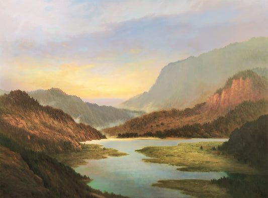 TIM PFEIFFER - Grand Opening,  oil on 1 1/2" deep canvas, 30" x 40" (framed)