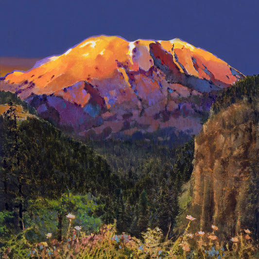 Prints available, original ***SOLD*** MAX HAYSLETTE - Rainier in Spring 18x18 HMAC 1799
