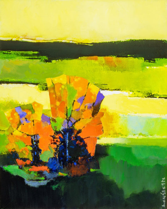 Prints available, original ***SOLD*** MAX HAYSLETTE - Tide Lands Lime, HMAC 2000, 20X16
