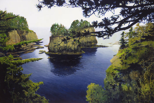 Prints available, original ***SOLD*** MAX HAYSLETTE - Cape Flattery No. 2 (HMOC 1612), Oil & Mixed Media 32x48