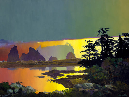 Prints available, original ***SOLD*** MAX HAYSLETTE - Ebb Tide at Ruby Beach No. 2 (HMOC 1722) 30X40