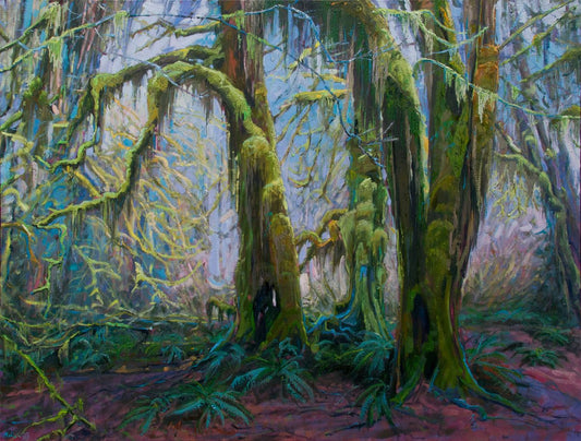 Hall of Mosses - Sun Breaks, Oil on Canvas, 36 x 48