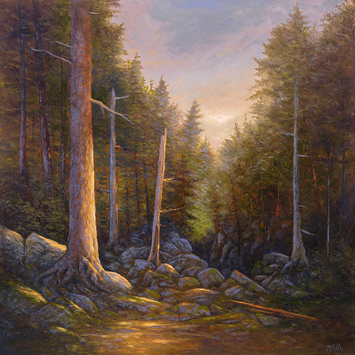TIM PFEIFFER - Happy Place, oil on canvas, framed, 24"x24"