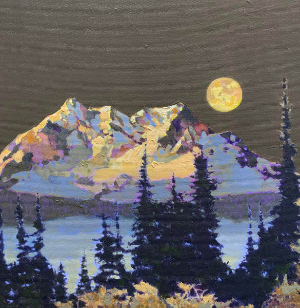 Prints available, original ***SOLD*** MAX HAYSLETTE, October Fantasy (color study no.2),  12x12 HMAC 1831