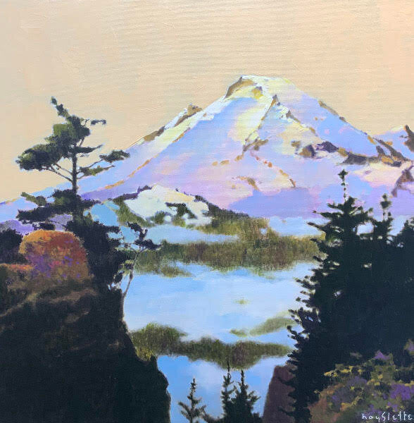 Prints available, original ***SOLD*** MAX HAYSLETTE - Study: Mt. Baker in Winter #3  20x20 HMAC 1872