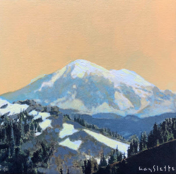 Prints available, original ***SOLD*** MAX HAYSLETTE -  MiniMax: Spring Comes to Baker, 12x12 (HMAC 1899)