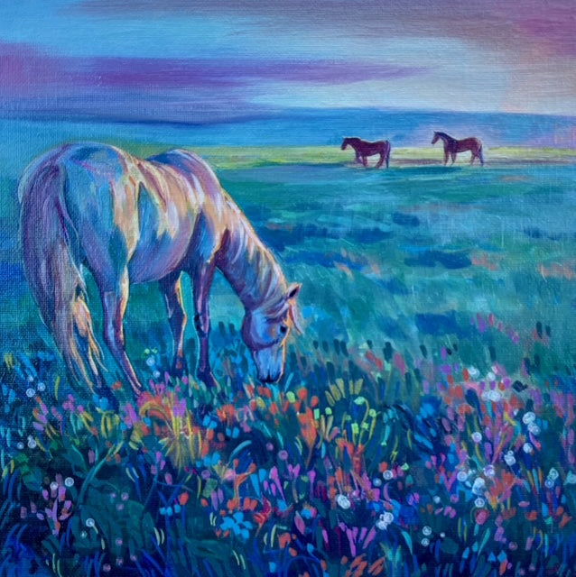 JANDI SMALL -Blossoms for Breakfast, Oil on Canvas, 10" x 10"