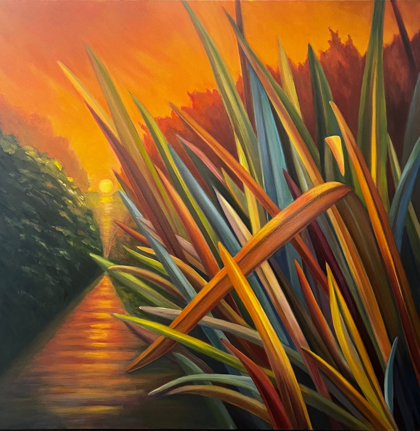 SOPHIE FRIEDA - Sunset Glow, oil on canvas, 36 x 36