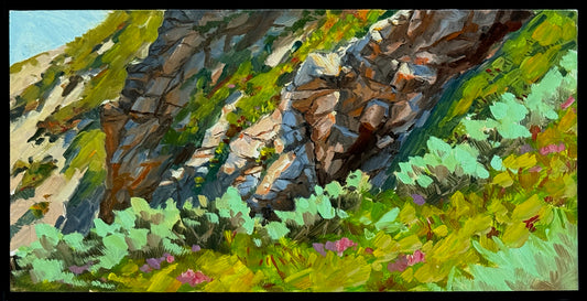 MAURY WEISS - California Bluffs, Original Plein Air Oil on Panel,  5.5" x 11"
