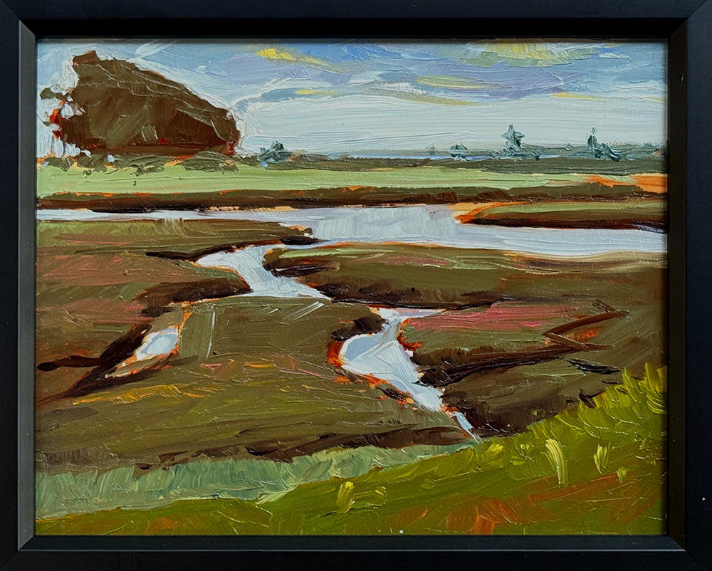 MAURY WEISS - California Salt Marsh, Original Plein Air Oil on Panel,  8" x 10"