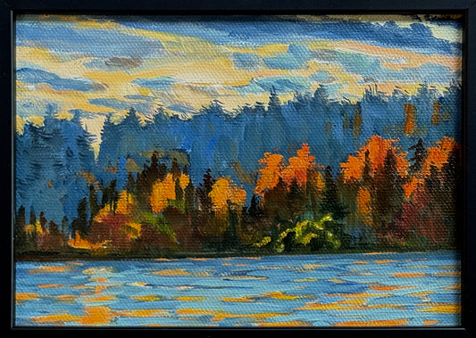 MAURY WEISS - Log Boom Park, Original Plein Air Oil on Panel,  5x7