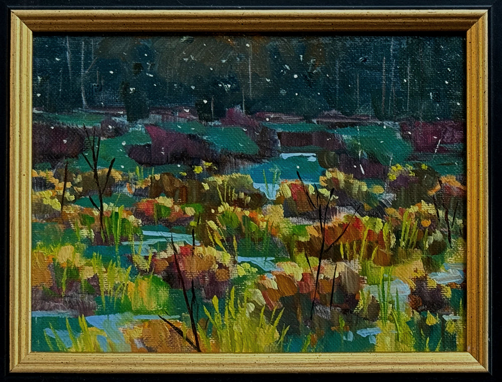 MAURY WEISS - Lord Hill Marsh, Original Plein Air Oil on Panel,  6x8