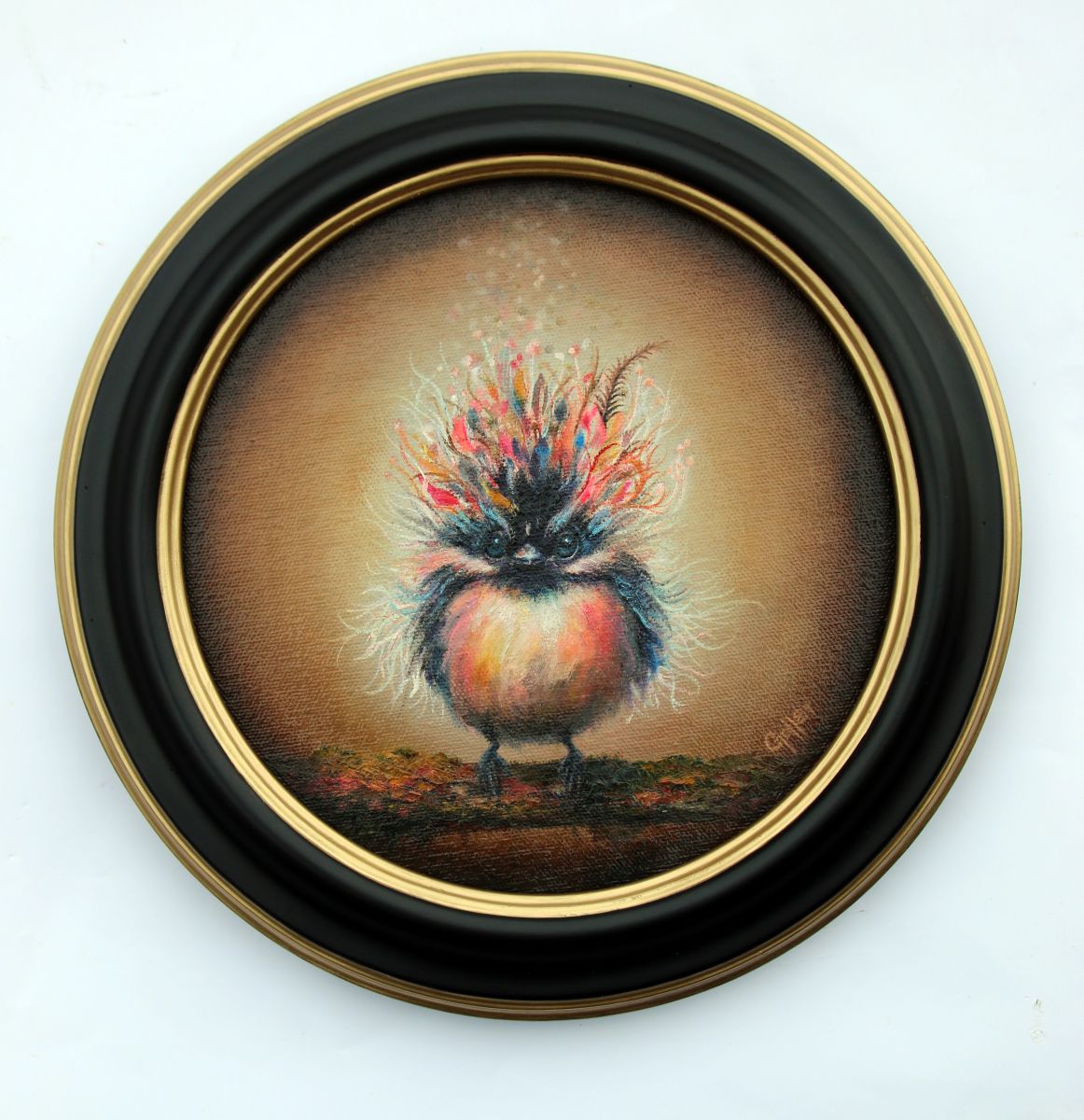 CARRIE GOLLER  - Ignatz (Floriferous Collection, Chickadee Bird) Print, Original size 8x8