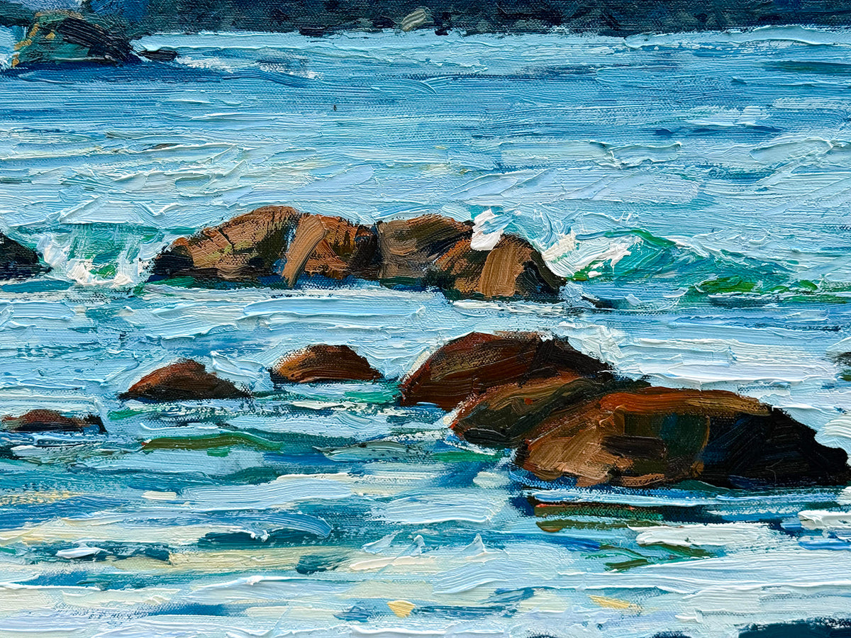 BRIAN MAHIEU - Incoming Tide–Point of the Arches, Oil, 30x48x1.5